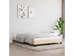 Cama Sin Colchón Tela Color Crema 140x200 Cm