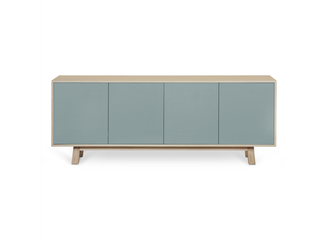 Aparador Bajo MON PETIT MEUBLE FRANÇAIS con 4 Puertas (Blanco Balisson - Madera - 160 x 77 x 46 cm)