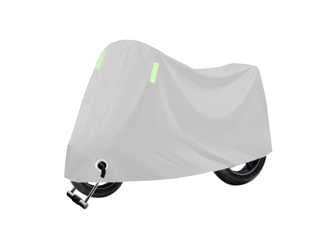 Funda Para Motocicleta Multifuncional Impermeable Y A Prueba De Viento Viene Con 2 Tiras Reflectantes 2xl/245x105x125cm Plata Gertiz