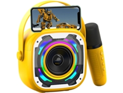 Máquina de karaoke, altavoz Bluetooth con 1 micrófono, regalo de fiesta para fiesta de cumpleaños infantil Cuich (amarillo)