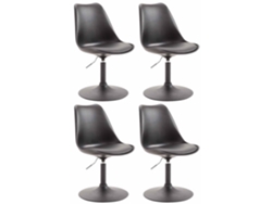 Juego de 4 sillas de comedor Maverick de plástico negro/negro CLP