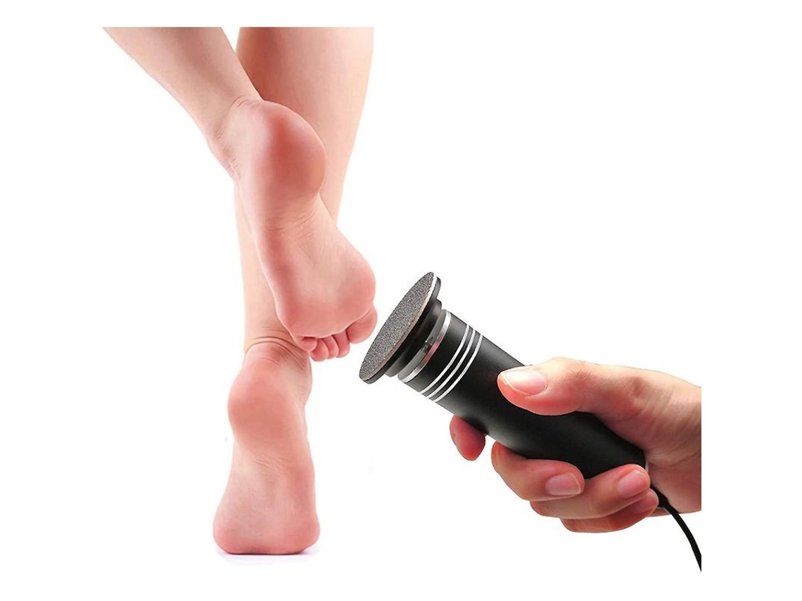 Removedor Eléctrico De Callos Para Pies Con Velocidad Ajustable, Discos Reemplazables Y Elegante Diseño En Color Negro.