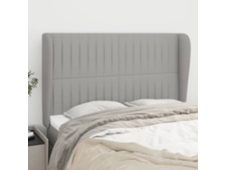 Cabecero Con Orejas De Tela Gris Claro 147x23x118/128 Cm