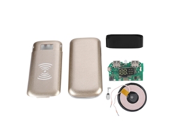 Kit De Power Bank Con Pantalla Digital Carga Inalámbrica Qi 10000mah Caja Diy Usb Oro