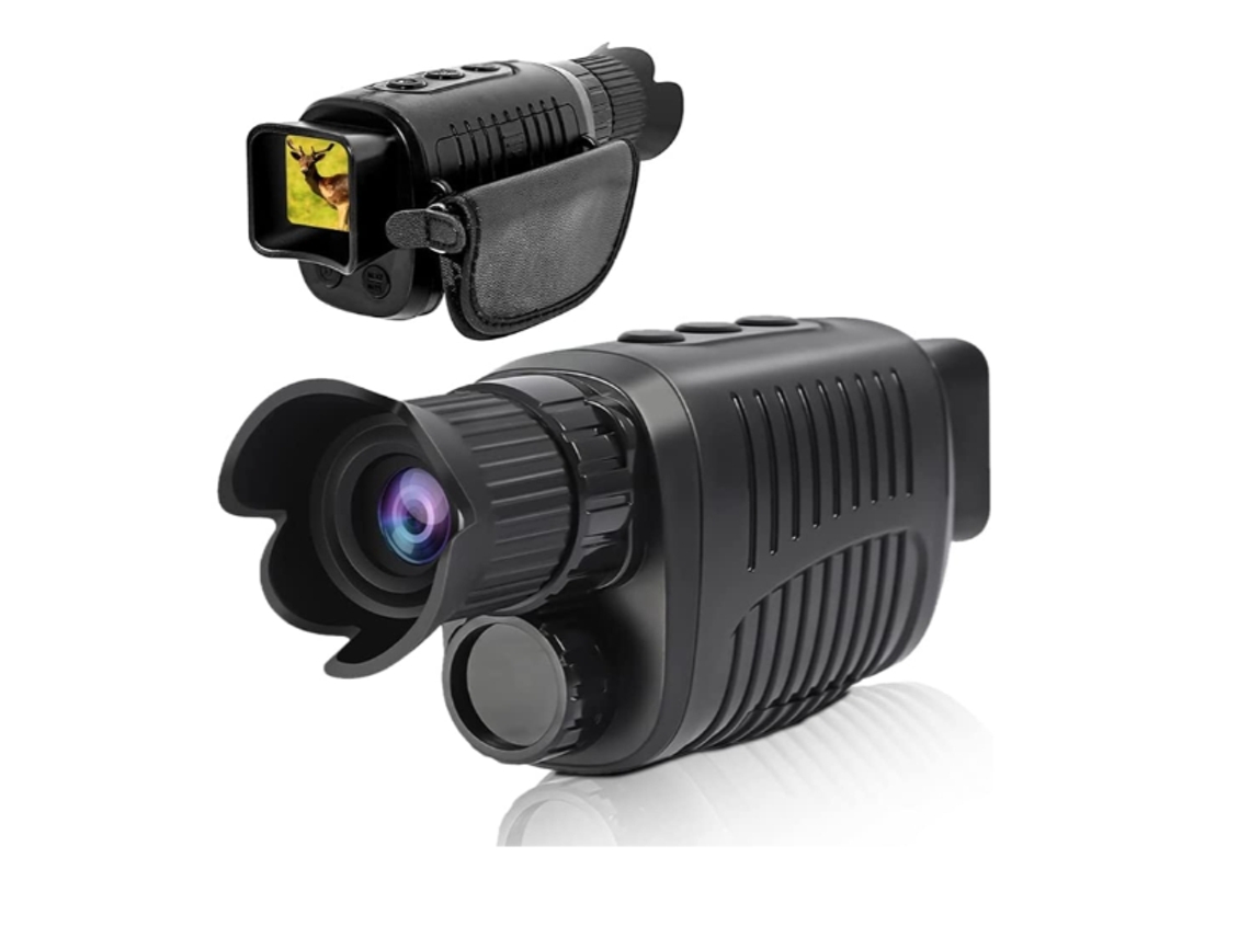 Dispositivo de visión nocturna por infrarrojos, 100% de oscuridad, visor de visión nocturna por infrarrojos 1080p Full HD, graba fotos y vídeos Yizhood (negro)