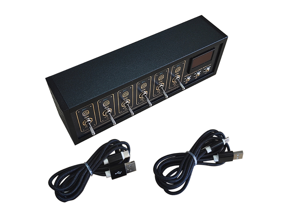 Hub Usb Modular Premium Con Control Por Voz, Interruptor Independiente, Pantalla Oled Y Transferencia De Datos
