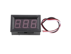 Voltímetro Digital Led De Panel Con 3 Cables Y Protección Contra Polaridad Inversa, Cc 0-100v, Rojo.