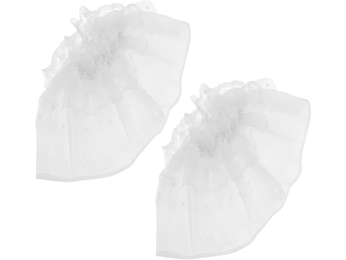 Puños De Encaje Blanco Estilo Lolita Para Novias, 2 Piezas, Ligeros Y Fáciles De Usar.