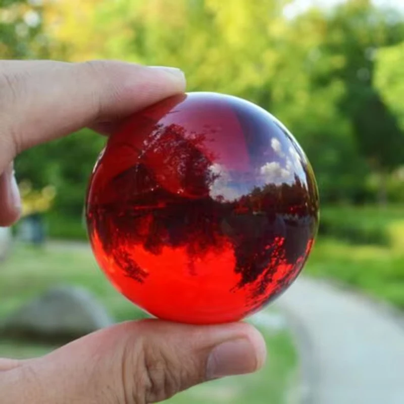 Bola De Cristal Roja De 6x6 Cm (6 Cm) Adorno Decorativo Para El Hogar