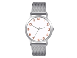 Reloj De Pulsera Unisex De Cuarzo Con Esfera Redonda Y Correa De Plástico (plateado)