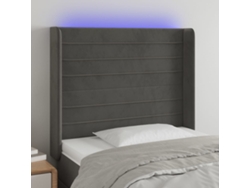 Cabecero Con Led De Terciopelo Gris Oscuro 103x16x118/128 Cm