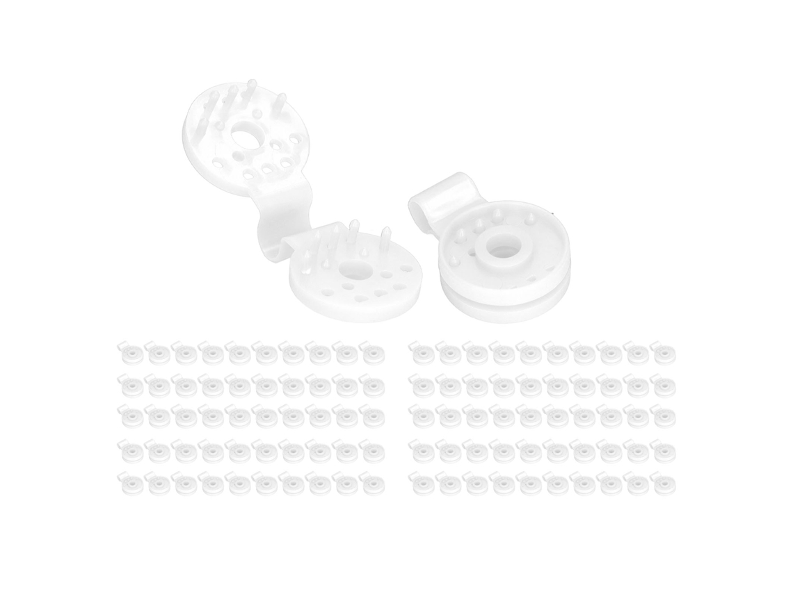 100 Clips De Plástico Resistentes Para Toldos, Jardines, Invernaderos Y Protección Exterior Contra Pájaros, Color Blanco.