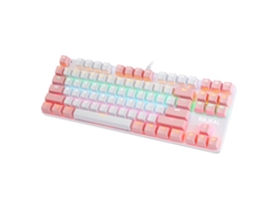 Teclado Gaming TRUMSEN K100 RGB (Mecânico - Português - Rosa)