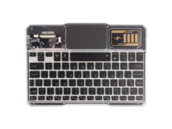 Teclado Bluetooth Sem Fio Transparente Com Iluminação Rgb 7 Cores Para Tablet Mate Preto