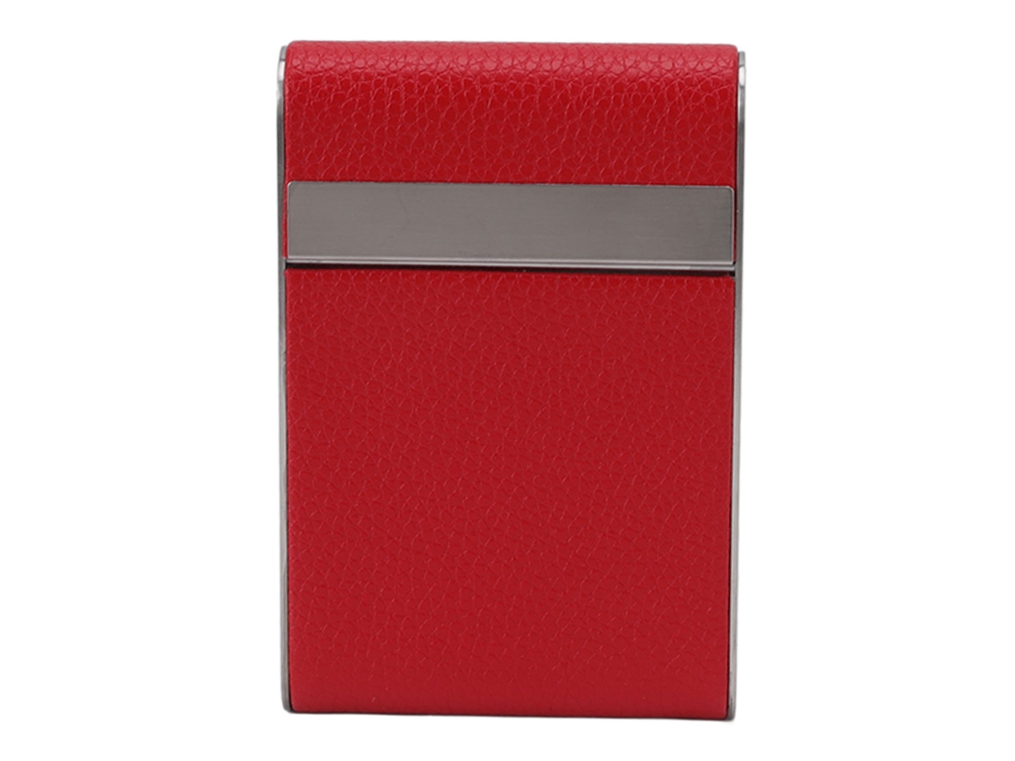 Estuche Para Cigarrillos Vintage De Gran Capacidad, 20 Unidades, Diseño Sencillo, Elegante Y Delgado Para Hombres Y Mujeres, Fabricado En Pu Y Acero Inoxidable.