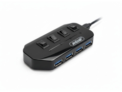 Adaptador Andowl Q-hu150k negro con 4 puertos USB 3.0