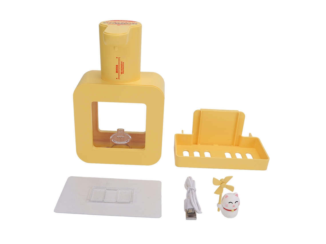 Dispensador Automático De Jabón Espumoso Sin Contacto Con 3 Niveles Ajustables, Recargable, Para Cocina Y Baño - Amarillo
