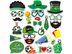Máscaras Fotográficas Del Mundial (paquete De 25), Incluye Tarjeta, Palito Y Adhesivo, Accesorio Para Decoración De Fiestas, Fútbol, Fotogra