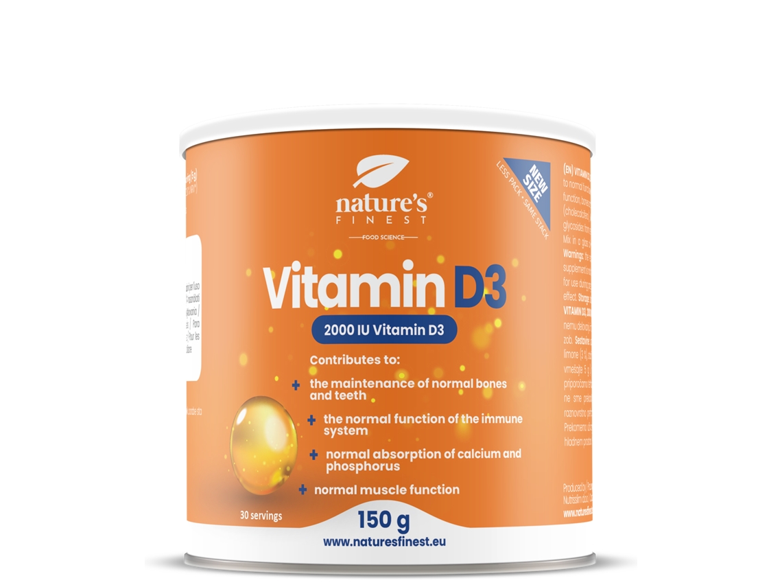 Vitamina D3 - Alta Dosis - 2000 UI - Sabor a Limón - 150 g