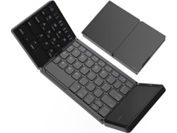 Teclado Plegable, Teclado Inalámbrico Portátil Triple Plegable, Ratón Con Panel Táctil Sensible, Recargable Efdafss