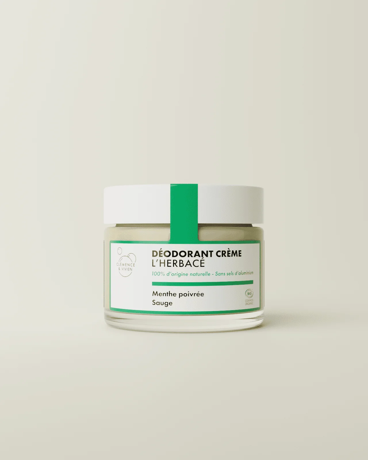 Desodorante en crema Clemenceviviene Bio - Menta y Salvia (50 ml)