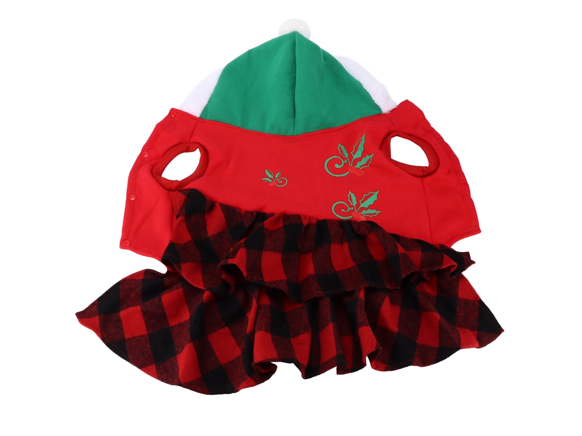 Kkpm-vestido De Navidad Para Perros Y Gatos Caliente Ligero De Cuadros Invierno Otoño Ropa Mascota