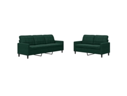 Maison Exclusive - Juego De Sofás Con Cojines 2 Piezas Terciopelo Verde Oscuro