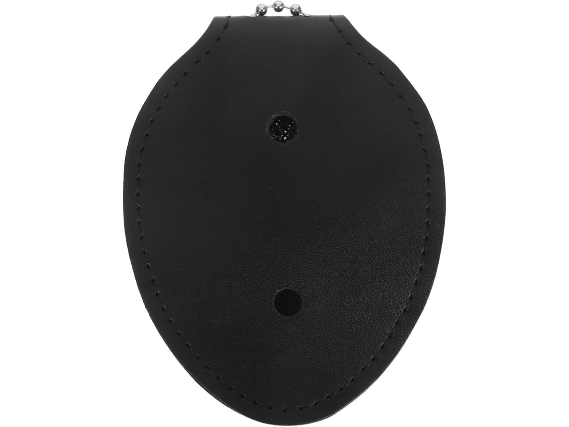 Portatarjetas Ovalado De Piel Sintética Con Clip Para Cinturón Y Cadena, Estuche Protector Para Tarjetas.