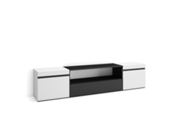 Mueble de TV SKRAUT HOME para TVs hasta 80'' (Blanco - Melamina - 200x35x45 cm)