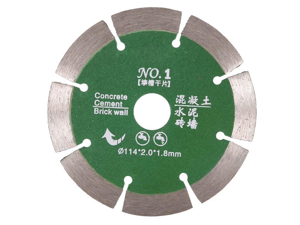 Hoja De Sierra De Diamante Con 8 Segmentos Para Cortar Mármol, Granito Y Azulejos, 114*2,0*1,8 Mm