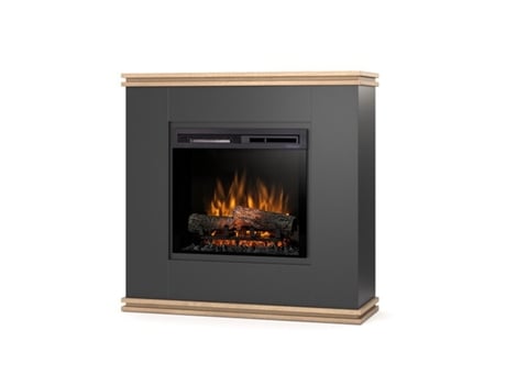 Chimenea LED eléctrica independiente VENA 28' Negro / Roble claro 103 x 100 x 35.4 OUTINFIRE