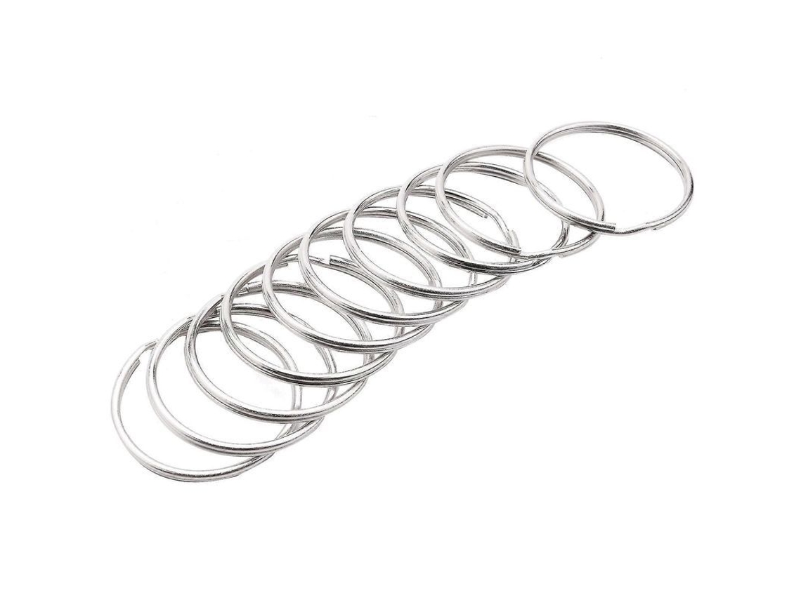 2026-10 Anillos Separables De Hierro Placado Nickel, Diámetro 50mm, Para Llaveros Y Organización