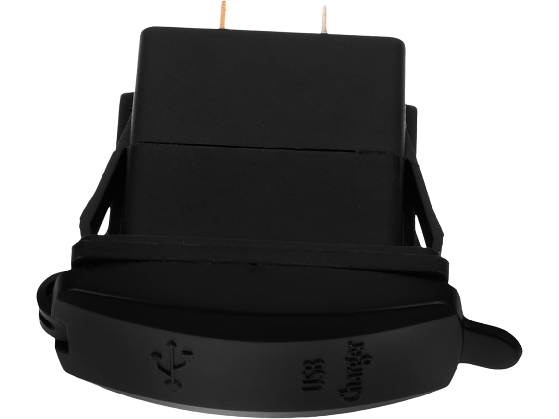 Cargador De Coche Usb Doble Resistente Al Agua Para Cargar Teléfono, Tableta, Gps, Negro