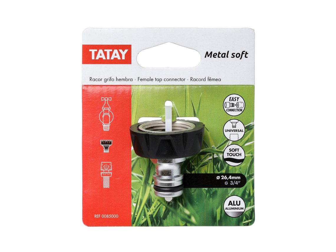 TATAY Metal Soft - Conector Universal para Grifo de 3/4 Hembra. Racor Aluminio