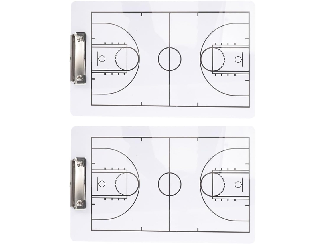 Juego De 2 Pizarras De Entrenamiento De Baloncesto Borrables, Ligeras Y Compactas, Herramienta Para Entrenadores.