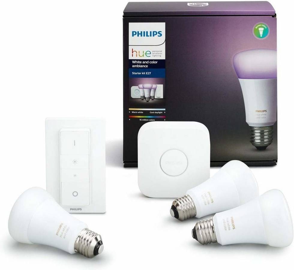 Philips Hue Color 929002216806 juego de bombillas e27 ricos interruptor 2 unidades white and ambiance kit inteligente led 9w blanca puente mando regulador bluetooth luz y e27philips 70135200 18