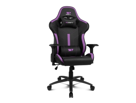 Silla Gaming DRIFT Dr350 Expert (Hasta 150 kg - Elevador a Gas Clase 4 - Negro y Morado)