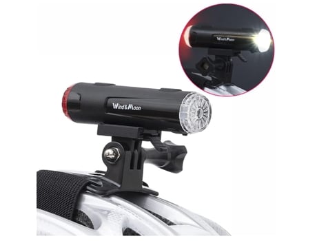 Luz para casco de bicicleta - Luz para casco de bicicleta de montaña recargable por USB de 200 lúmenes con modos fijo y intermitente, luces delante...