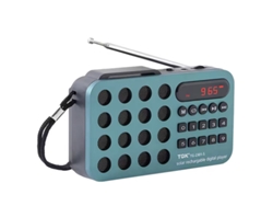 Mini radio FM portátil Viewleaf con carga solar, altavoz inalámbrico, compatible con USB, tarjeta TF, Bluetooth y receptor de radio FM.
