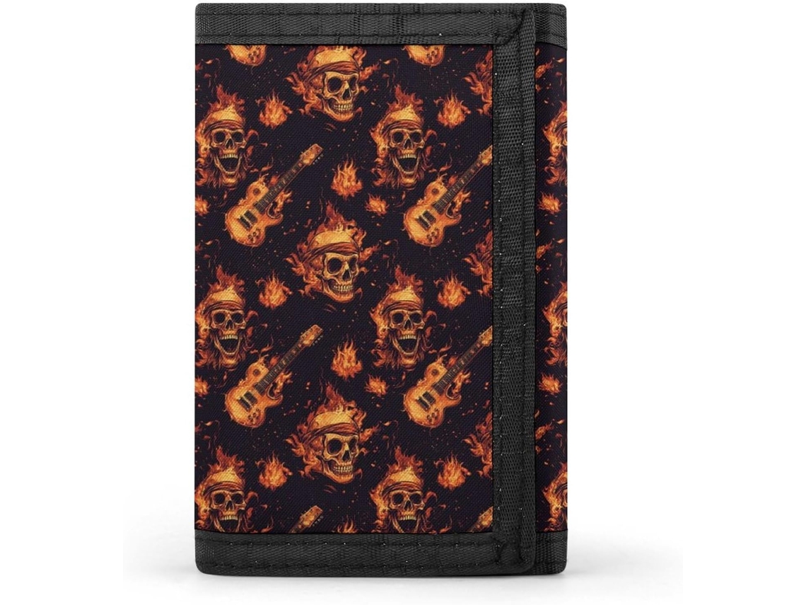 Cartera plegable para hombre con compartimentos para tarjetas y artículos de viaje.
