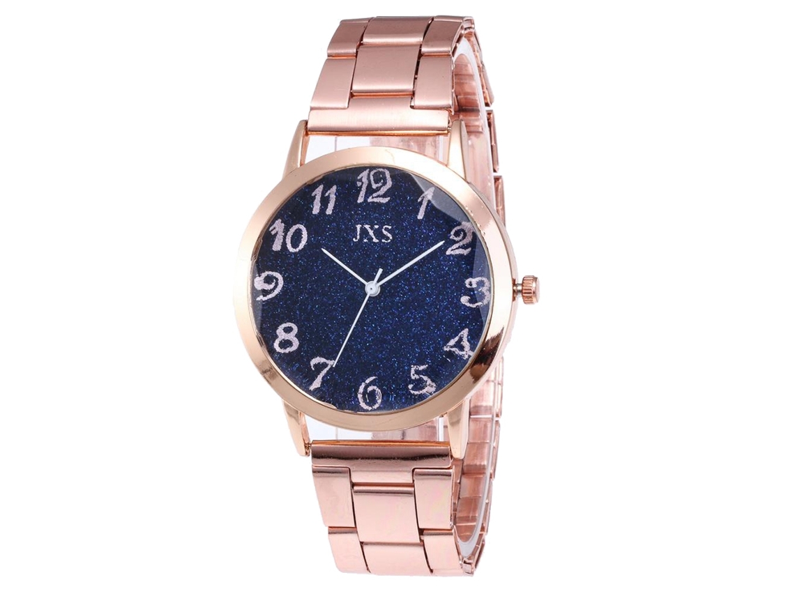 Reloj De Pulsera De Negocios Para Mujer, Redondo, De Cuarzo, Oro Rosa, J47 (azul)