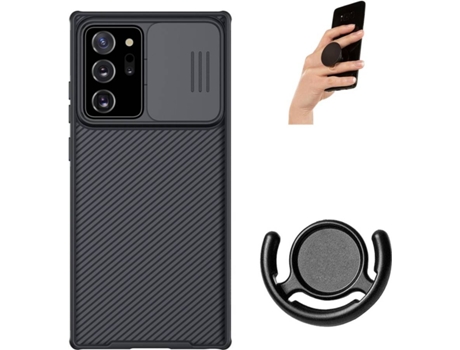 Carcasa, Popsocket y Soporte Samsung Note 20 Ultra Camshield Nillkin Negro