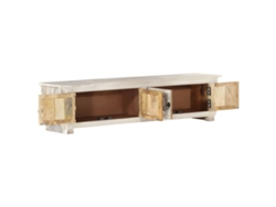 Maison Exclusive - Mueble De Tv De Madera Maciza De Mango Blanco 140x30x35 Cm