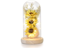 Girasol De Regalo Para Madre/abuela, Girasol Artificial En Cúpula De Cristal Con Luz Led Para Cumpleaños De Mujeres.