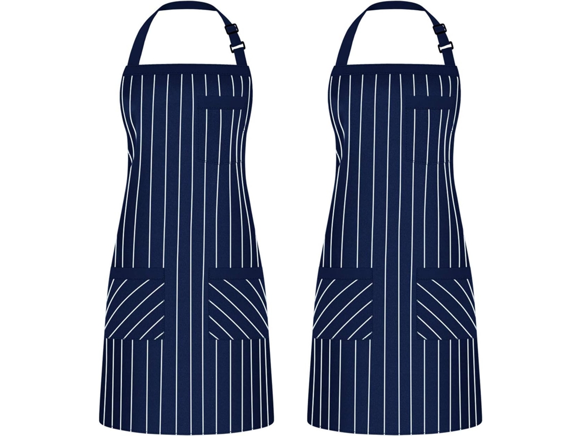 Pack De 2 Delantales Ajustables Con Peto Y 3 Bolsillos Para Cocinar, Barbacoa Y Dibujo. Para Hombre Y Mujer. Ideales Para Chefs.