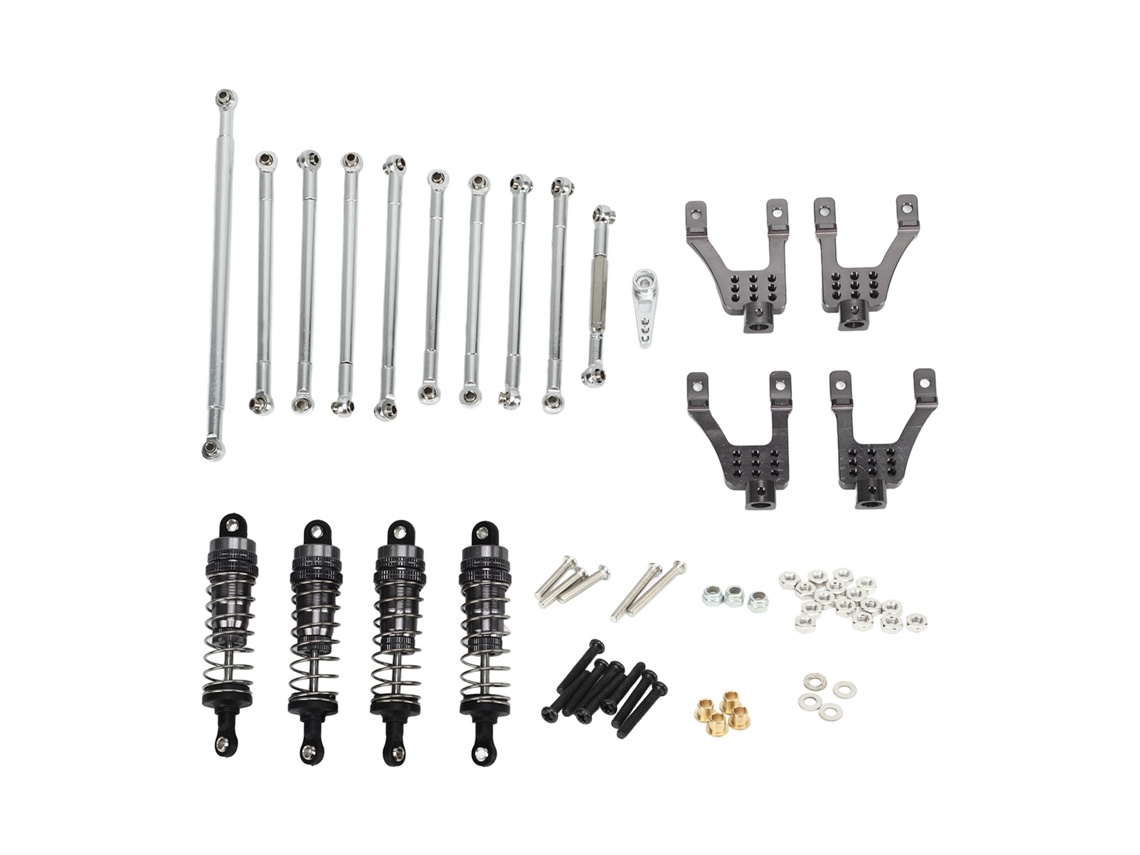 Piezas De Modificación Para Coche Rc Mn86 1:12: Kit De Cigüeñal Con Amortiguador Plateado.