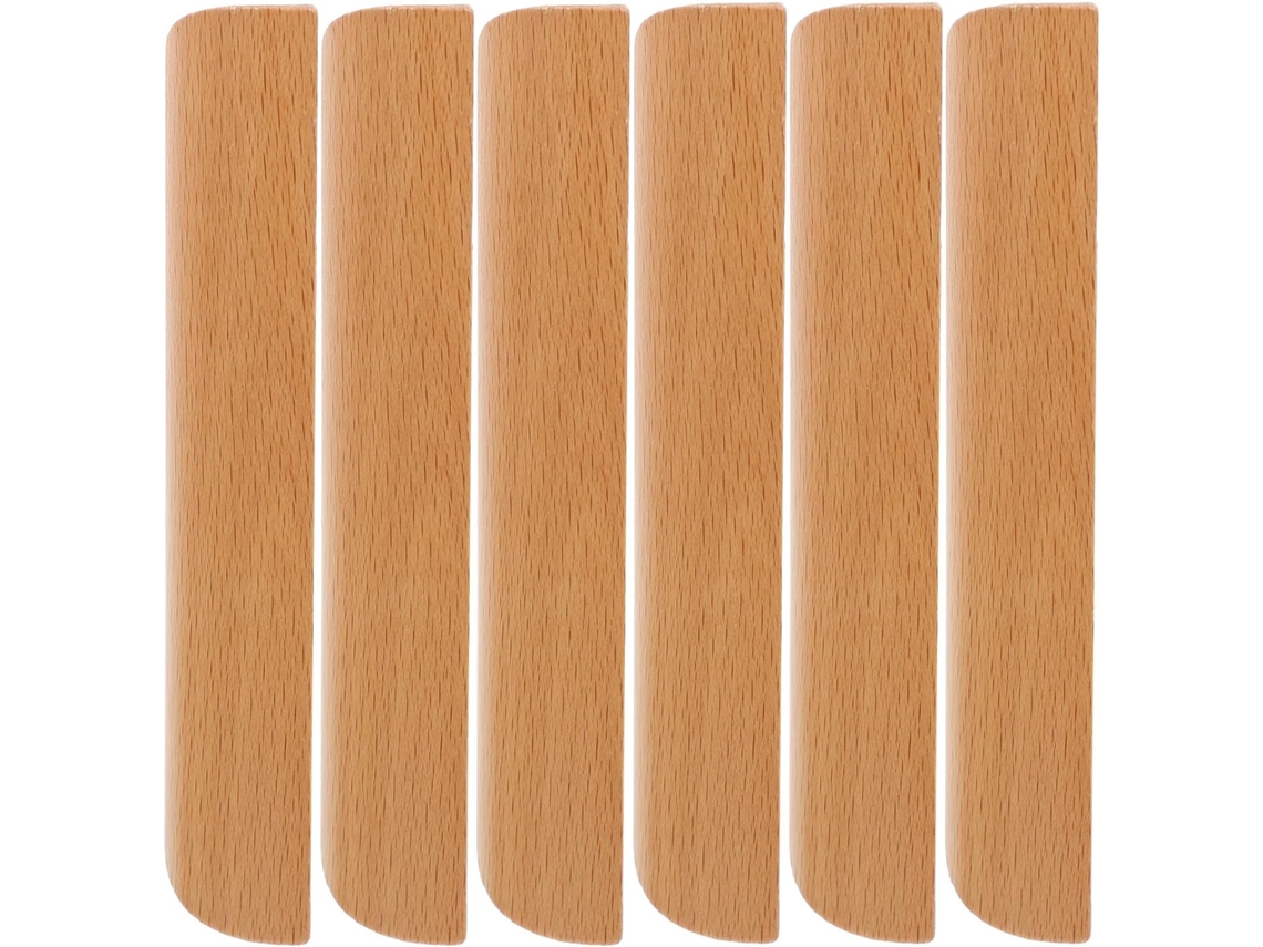 6 Tiradores Semicirculares De Madera Maciza Para Cajones De Muebles, Haya Pintada