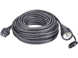 Cable alargador de alimentación con enchufe de protección, acoplamiento de contacto de protección, 16 A, negro, 20,00 M Renkforce Renkforce
