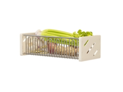 Estante De Pared Para Cocina Con Cesta Escurridora Multifuncional, Organizador Para Verduras Y Especias.