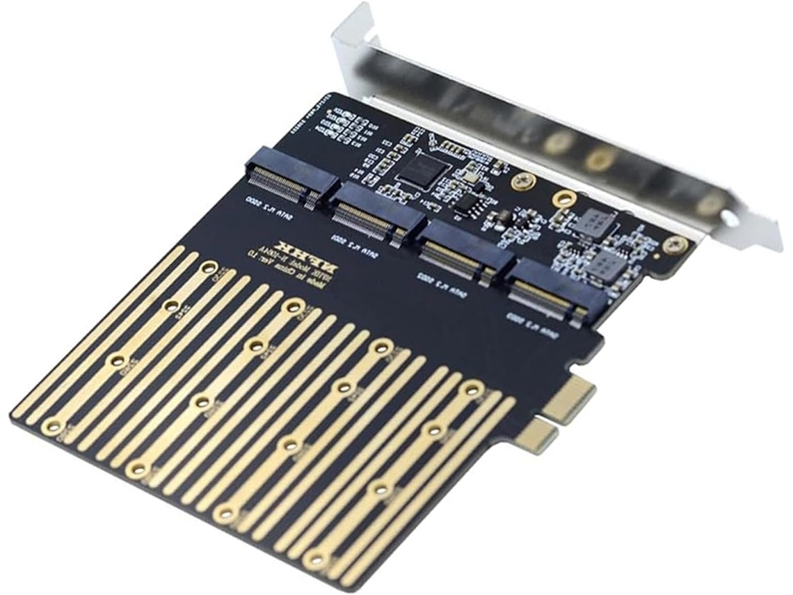 Tarjeta De Expansión Compatible Con Pcie 1x Para Cuatro Ssd Ngff Con Llave Bm Para Placa Base De Escritorio